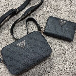 GUESS Black Crossbody Bag and Wallet Set